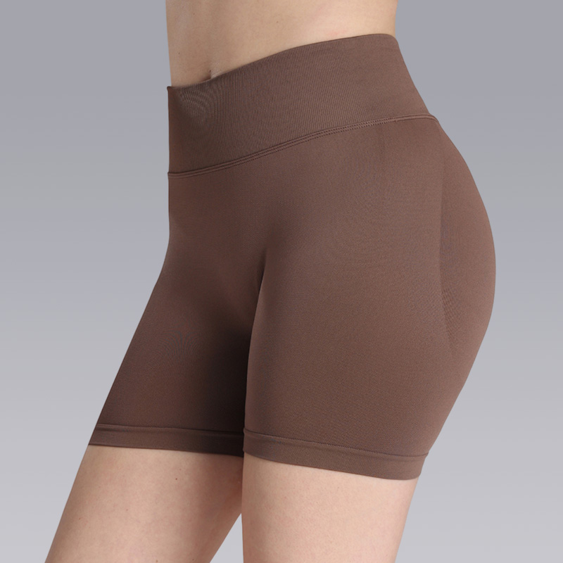 Seamless High Waisted Ruched Butt Lifting Yoga Shorts Peach Butt Nylon Spandex Biker Shorts for Workout Pilates Cycling