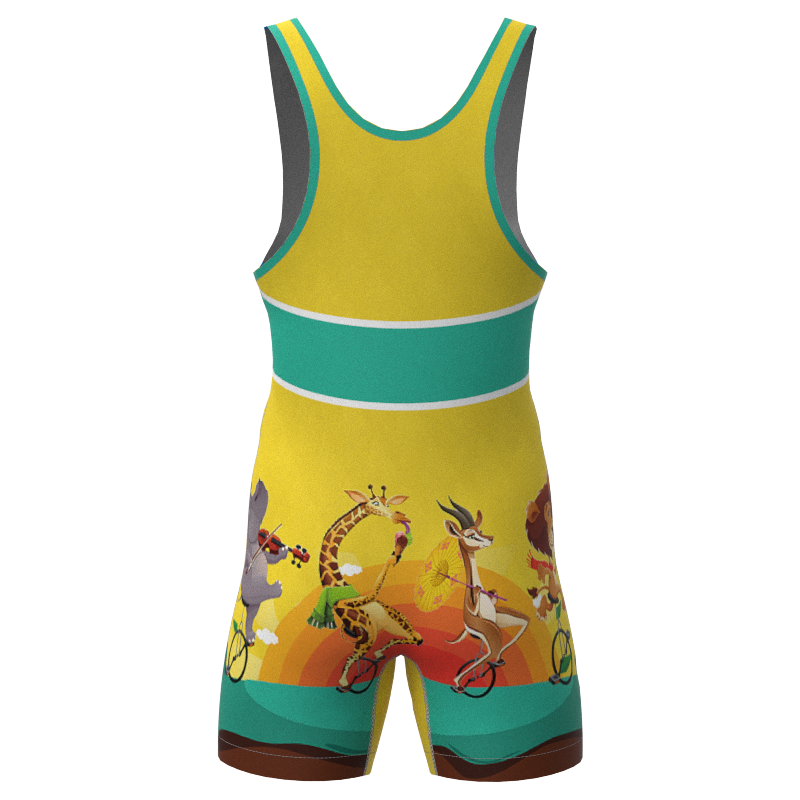 2025 New Design Custom Cartoon Wrestling Singlet Sets Men Women Adults Personalized Athletic Compression Stretch