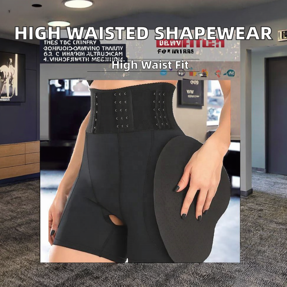 2026 New Arrival Hot High Waist Butt Lifter Shapewear Shorts with Removable Pads &amp; Open Crotch Design Hip Enhancer Shorts