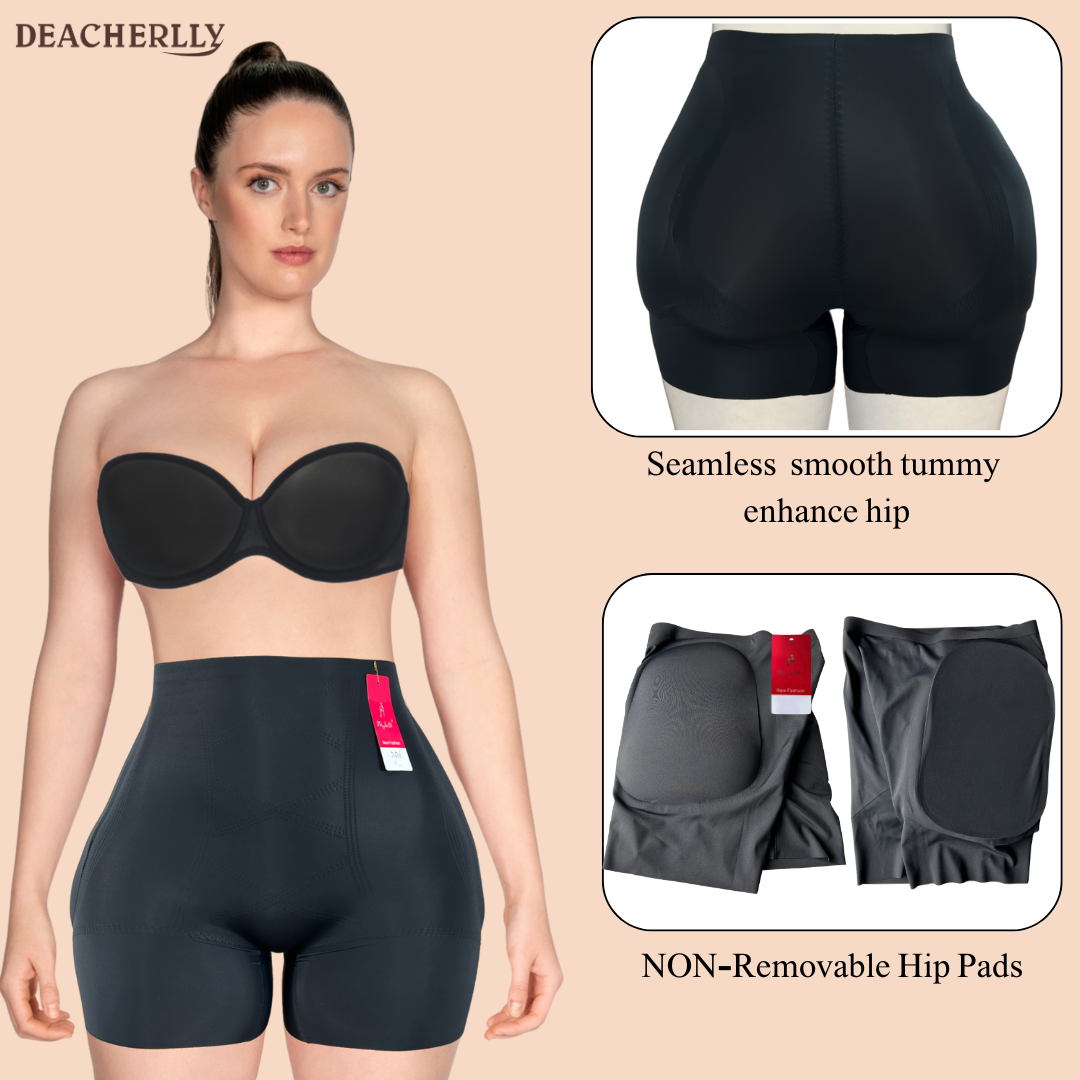 Non-removable Hip Padded Shaper Shorts Hip Enhancer Smooth Tummy Snatch Waist Seamless Control Panty