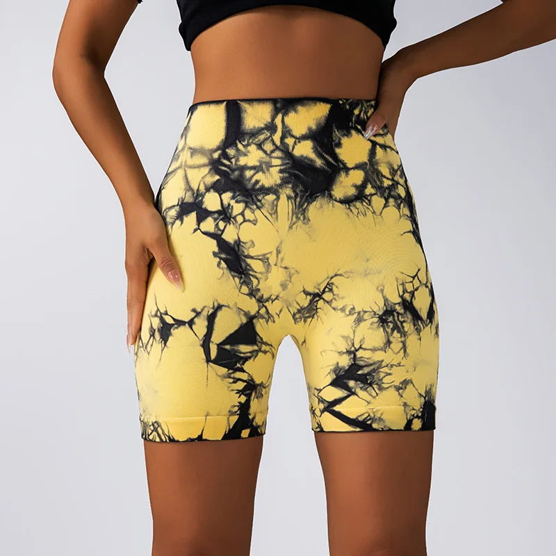Women Tie Dye High Waist Yoga Tights Lady Scrunch Butt Tight Gym Pants Female Abdomen Midriff Running Trousers