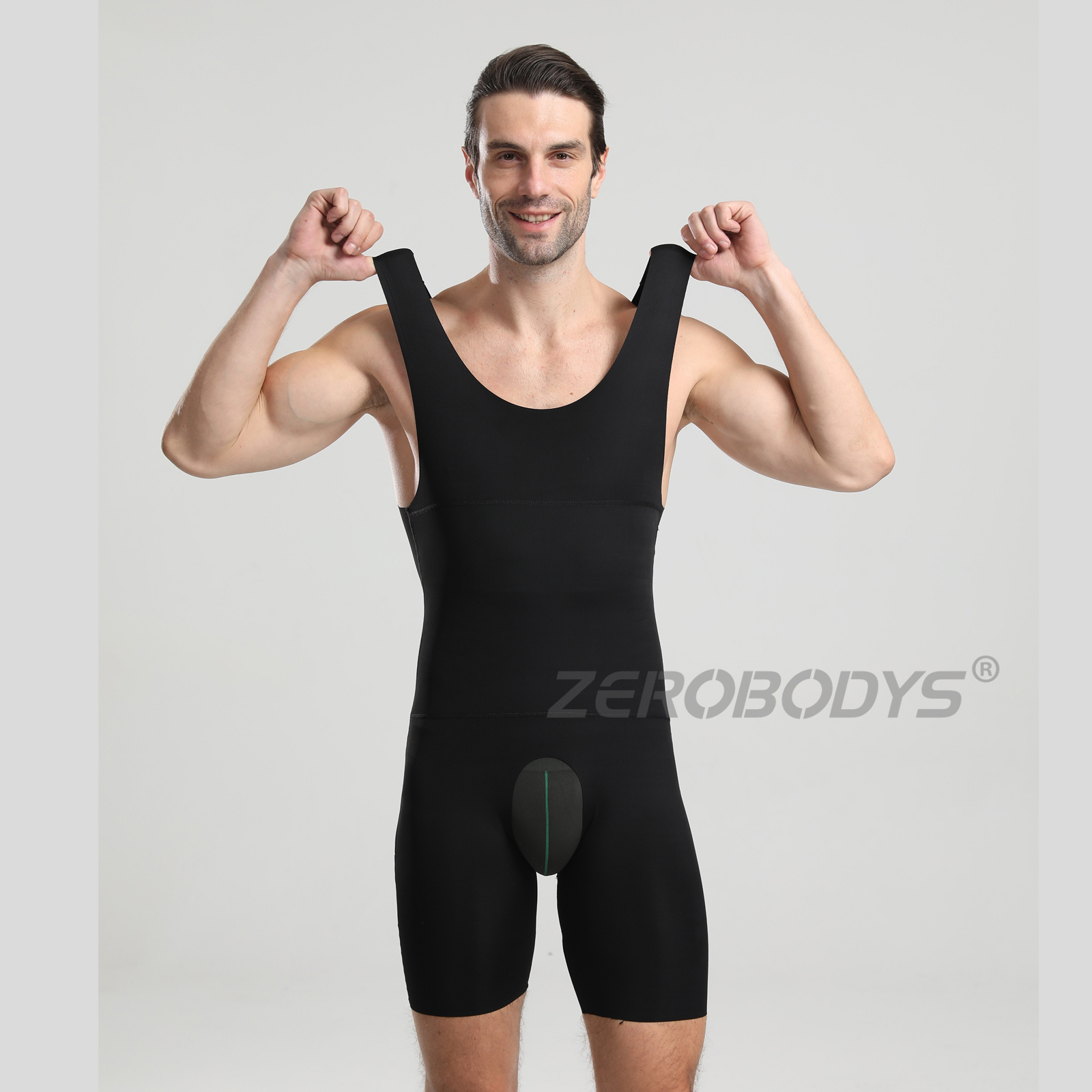 ZEROBODYS 061 Men's Shapewear Bodysuit Full Body Shaper Tummy Control Compression Slimming Suit
