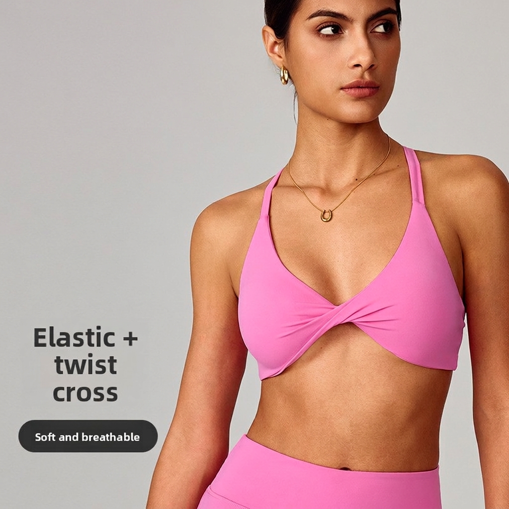 Naked Yoga Suit Women's Active High Support Quick-drying Spandex/Nylon Solid Sports Bra Outdoor Running Beauty Back Fitness