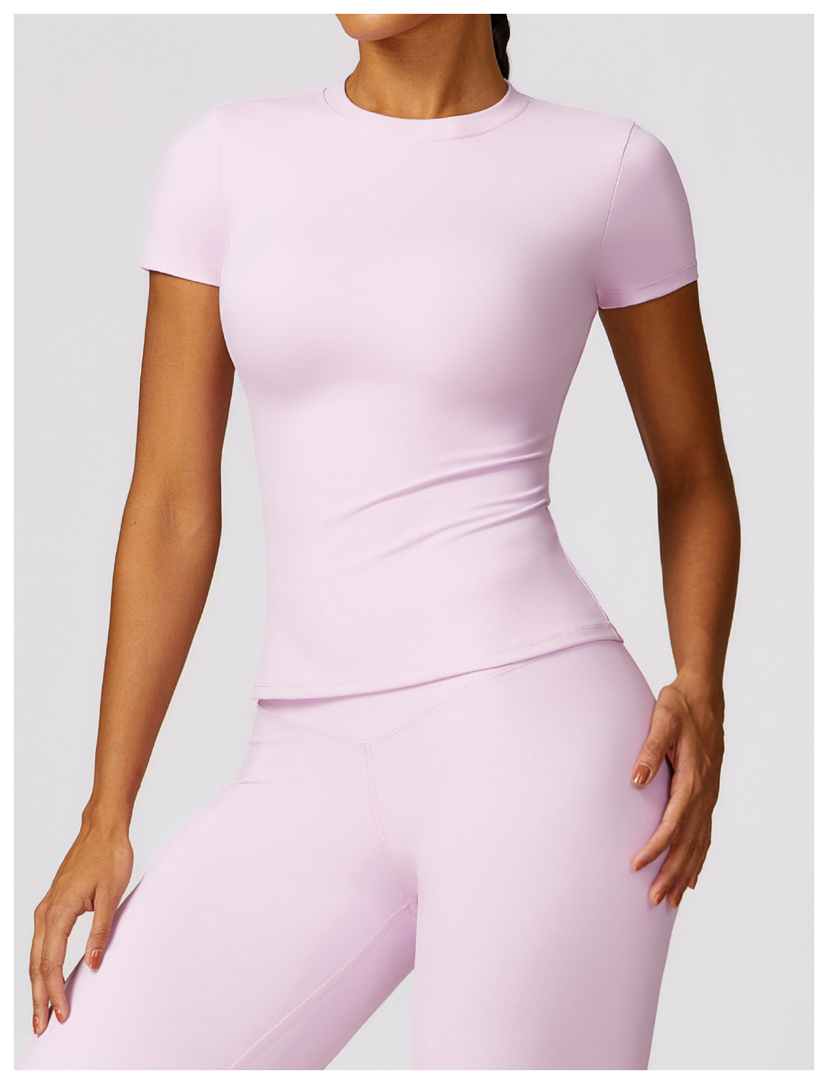Dropshipping Agent Shopify Yoga Apparel Customized Training Gym Clothes Running Tops Women's Sports Gym Basic T-shirt for Women