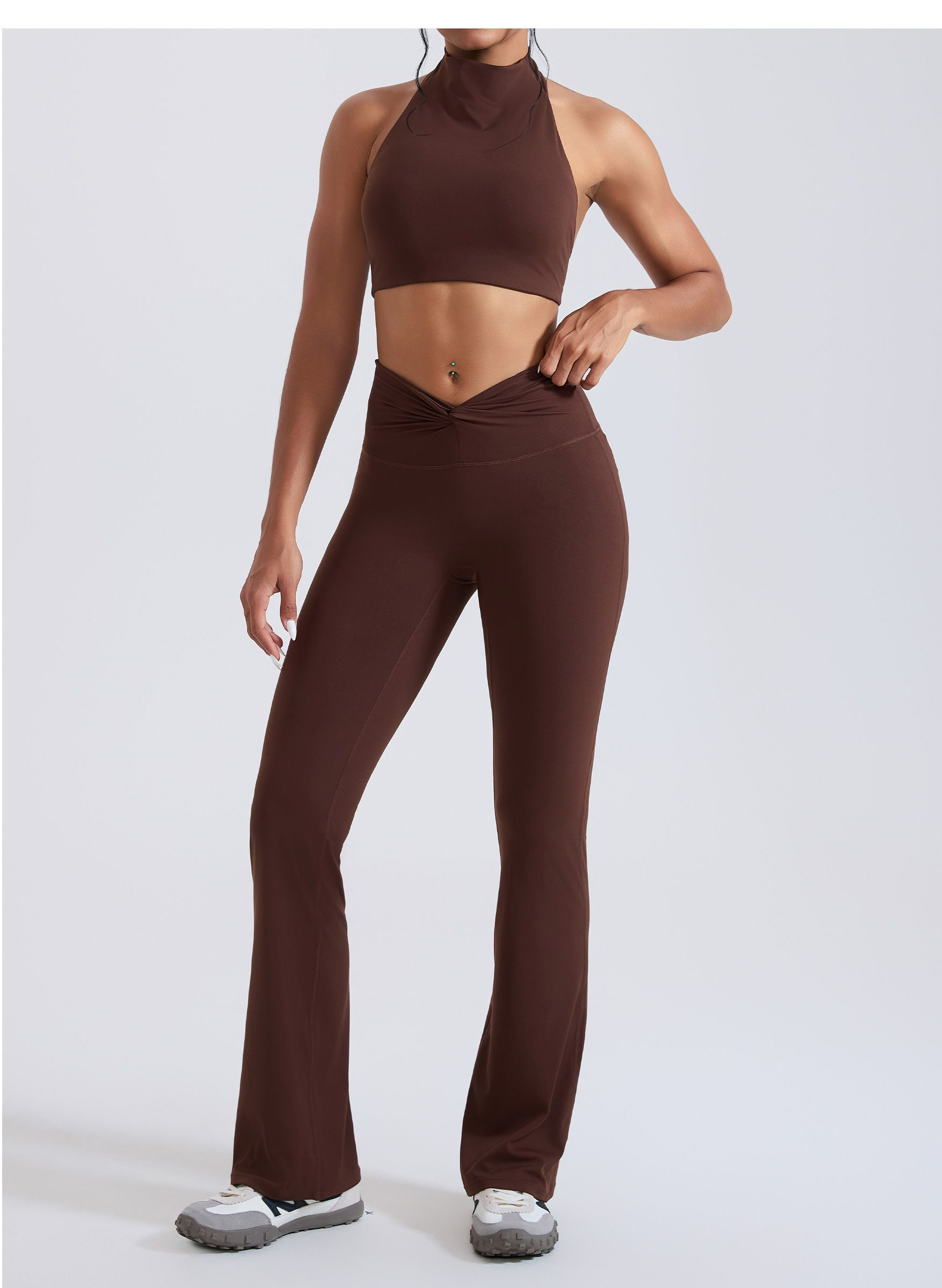 2026 New Workout Sets Flare Leggings Sports Vest 2 Pcs Yoga Wear High Waist Leggings for Women Gym Clothes