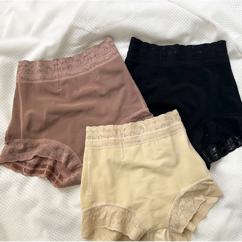 Women's Plus Size Tummy Control Butt Lifter Shapewear Shorts Lace Trim Waist Trainer Body Shaper Panties Underwear Boyshorts