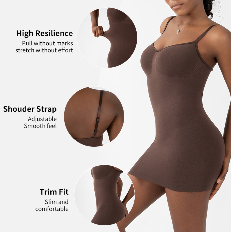 SK0408 Bodycon Dress for Women Shapewear DressTummy Control Seamless Sculpting Full Body Shaper
