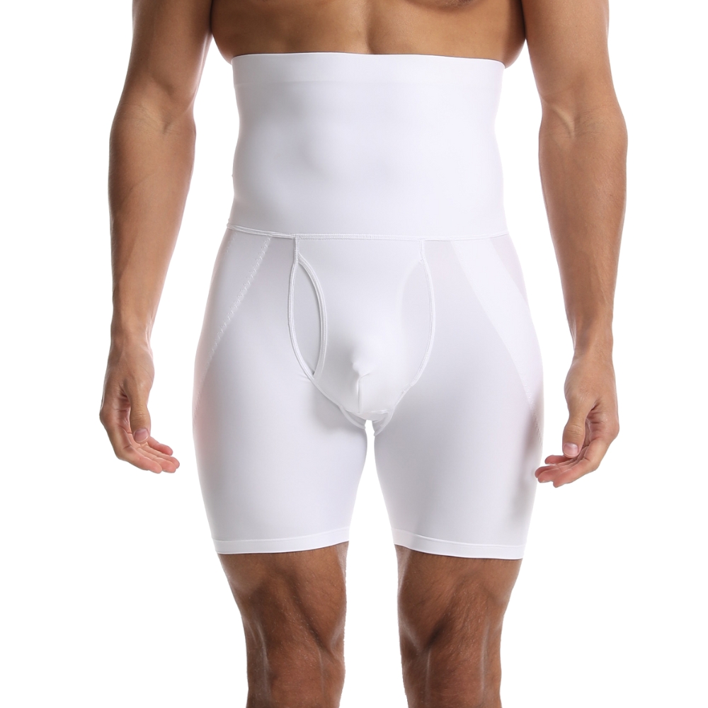 Mens Shapewear Butt Lift Tummy Control Breathable Knitted High Waist Boxer Shorts
