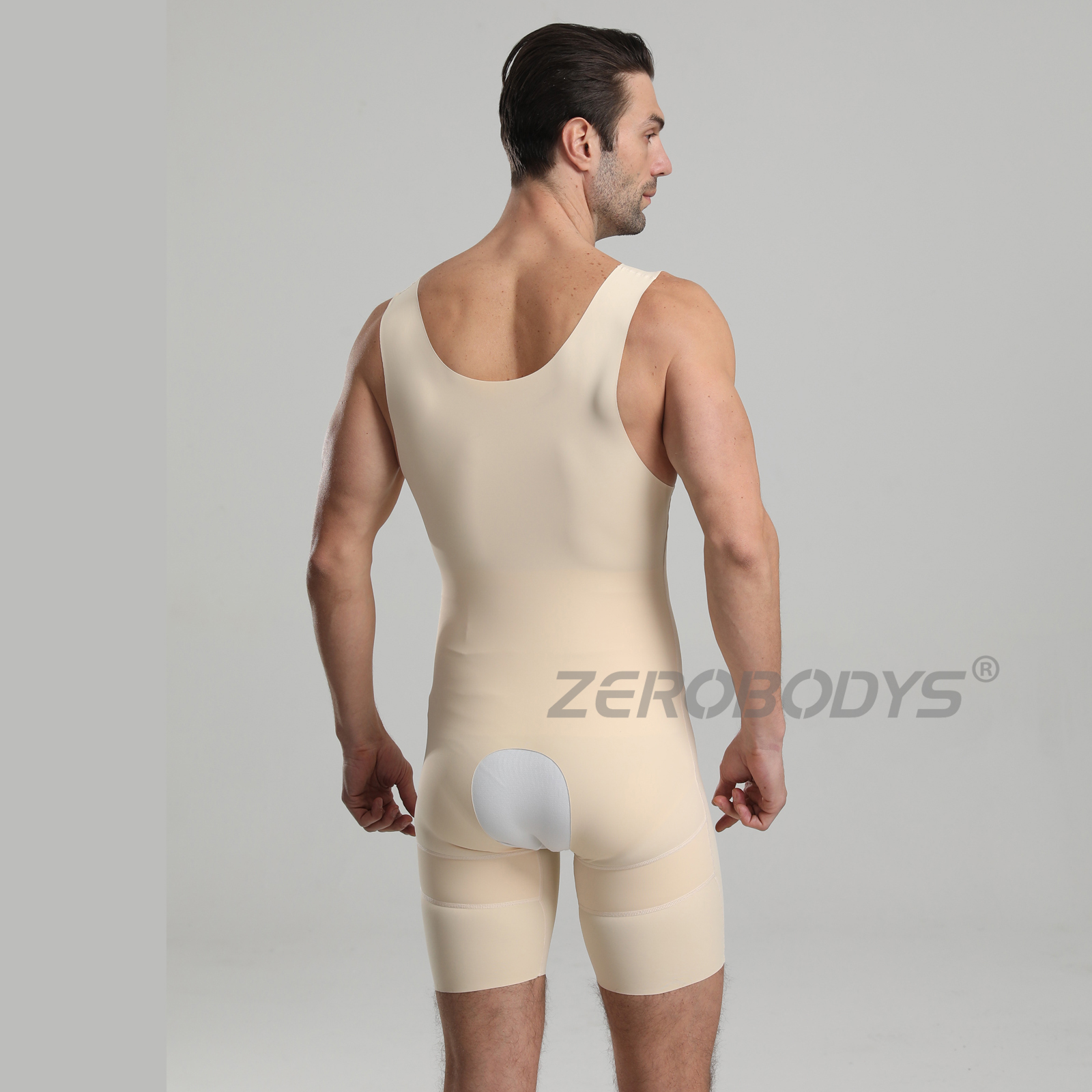 ZEROBODYS 061 Men's Shapewear Bodysuit Full Body Shaper Tummy Control Compression Slimming Suit