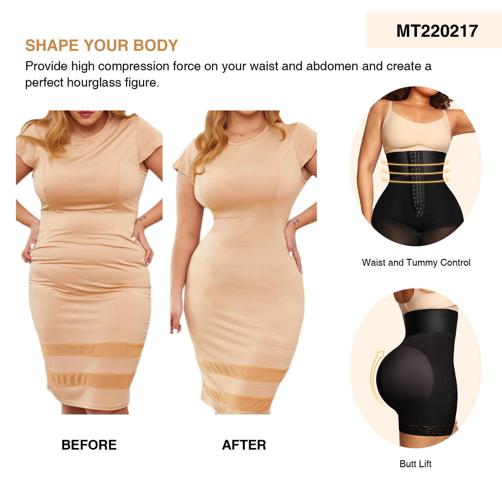 Hexin Wholesale Women Shaper Colombianas Slimming Shapewear Shorts Tummy Control Hip Enhancer Panties Butt Lifter Shaper