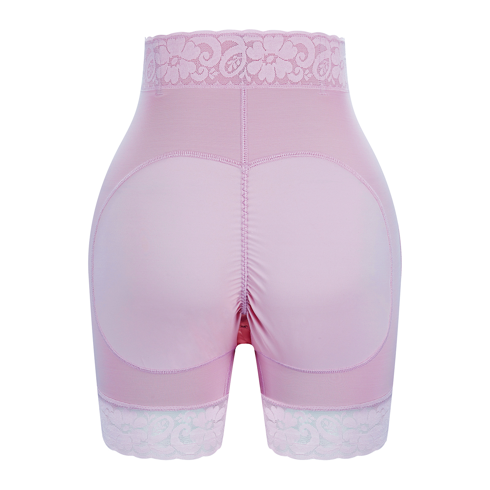 Women's Breathable Butt Lifter Shapewear Lace Boy Shorts with Sponge Padding Body Shaper Hip Enhancer Control Panties