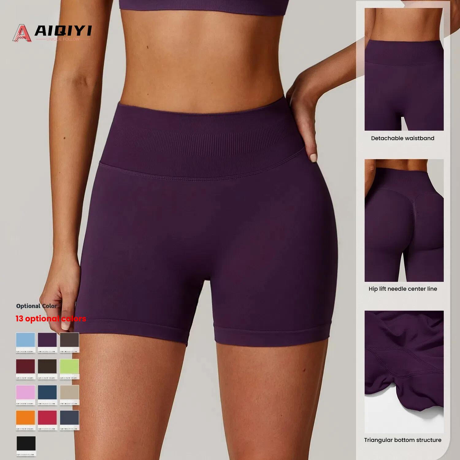 7655 Lightweight Gym Shorts Custom Logo Compression Butt Lifter Workout Shorts Drawstring Solid Scrunch Butt Shorts
