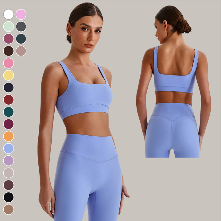 Wholesale Custom High for Sports Bras for Women with Padded Support Hollow Back Fitness Gym Yoga Workout Activewear