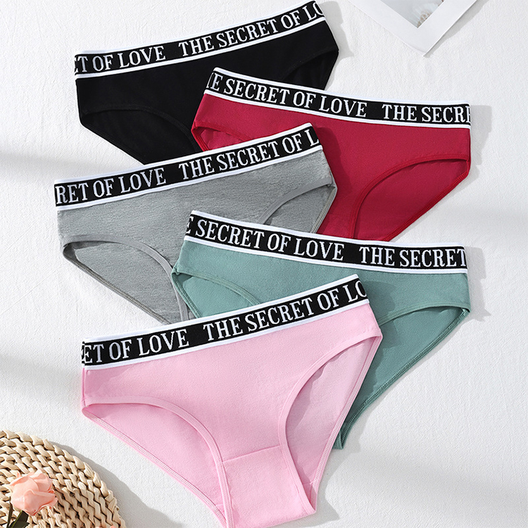 2026 New Custom Logo Plus Sizes Underwear Letter Printing Women Fitness Yoga Seamless Panties