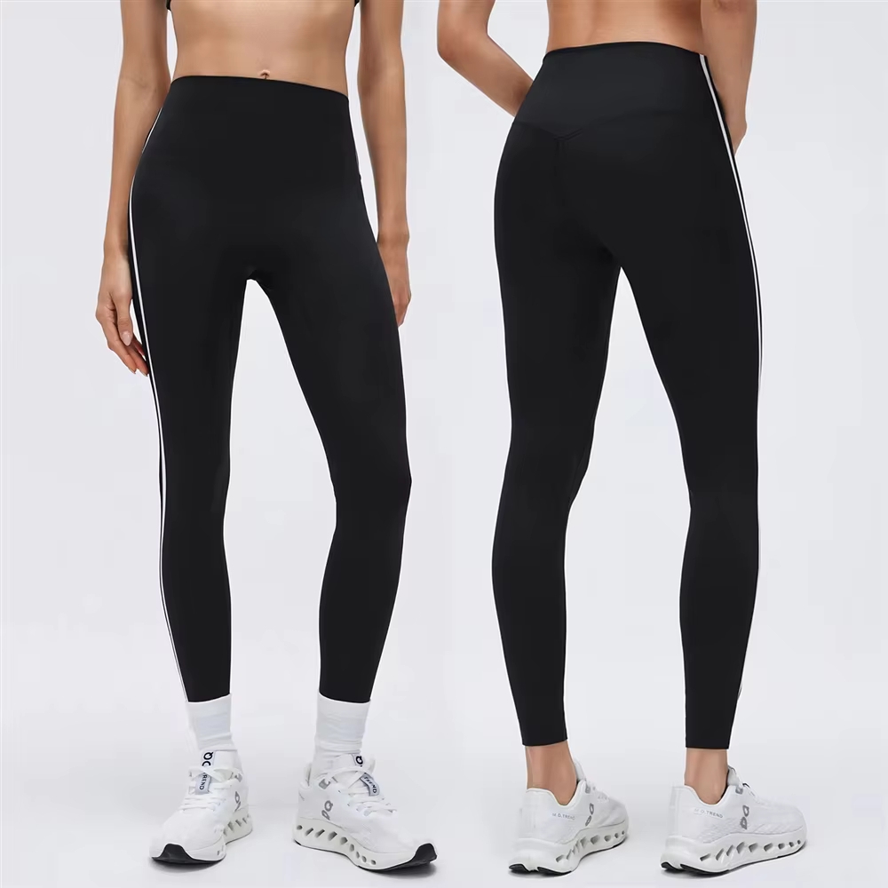 Wholesale Color Blocking Active Bottoms No Front Seam Tight Fit Sports Pants High Waist Gym Yoga Leggings for Women Quality