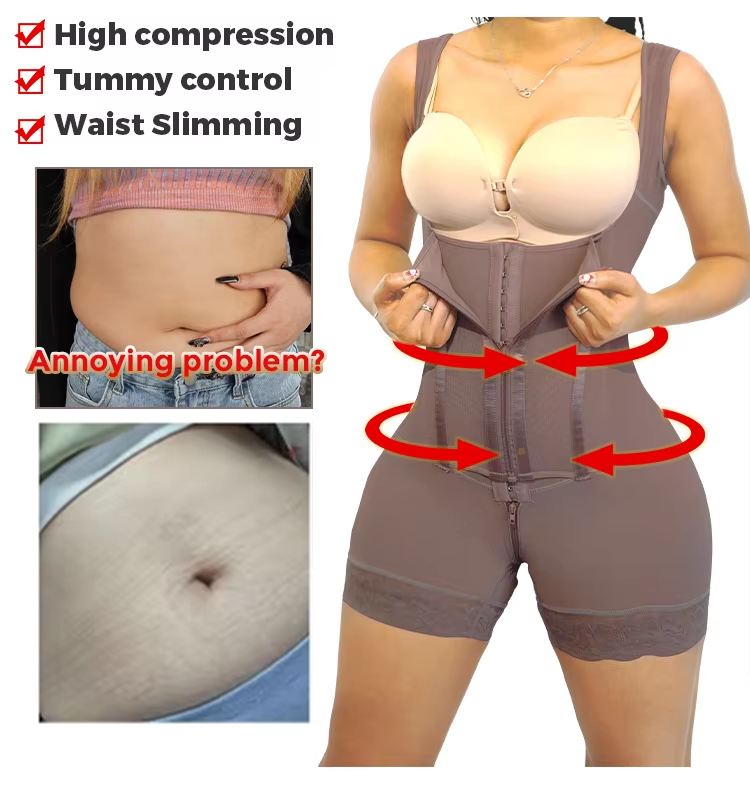 Wholesale Fajas Colombianas Shapewear Bodysuit Tummy Control with 11 Steel Bones Custom Logo OEM ODM Factory Bulk