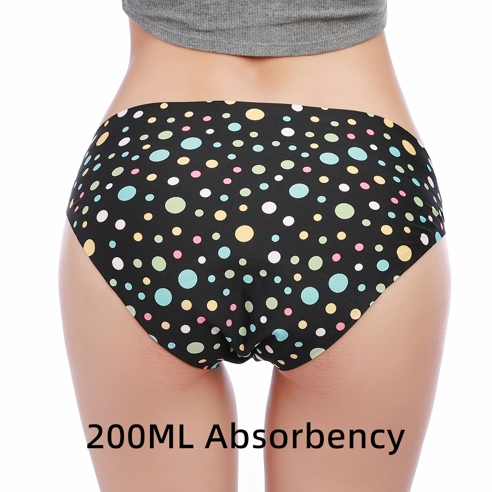 Shanhao OEM Print Leakproof Underwear 200ML Absorbency Menstrual Panties Seamless Culottes Menstruelles PFAS-free Period Panties