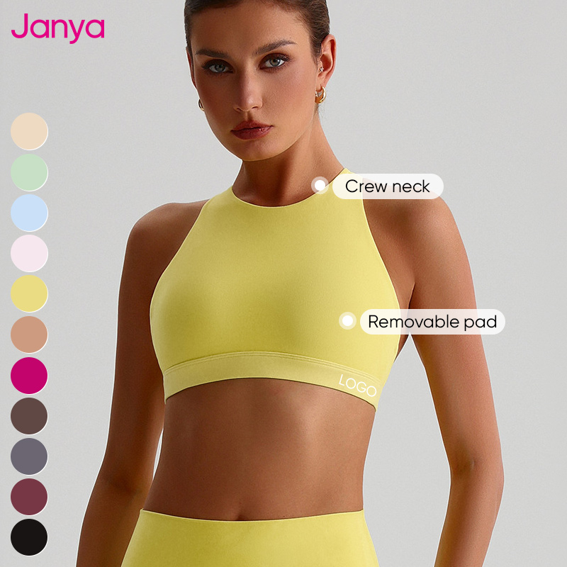 Custom Workout Gym Sports Bra Top Comfortable Sexy High Support Fitness Cross Back Sports Bra With Pads Inserts Sports Bra Cups