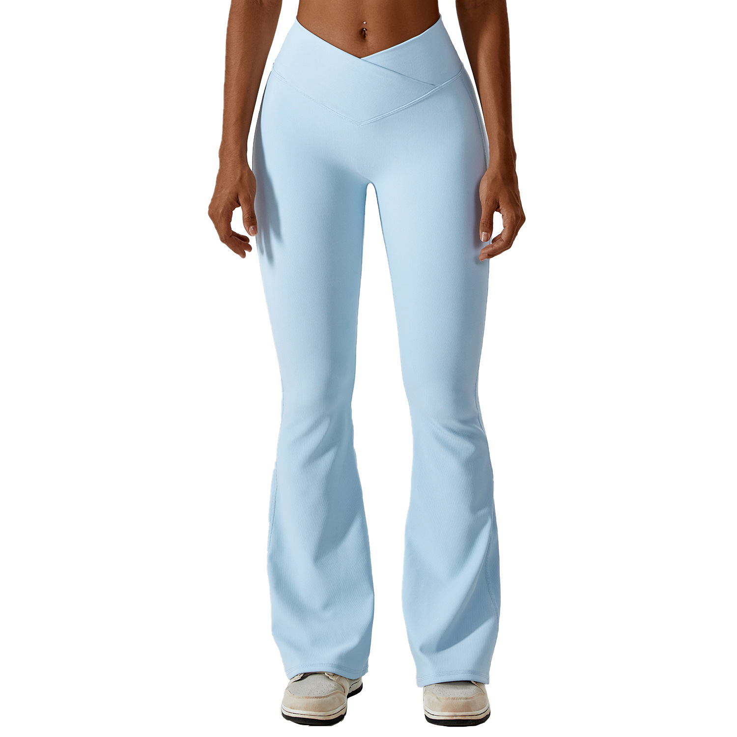 Bootcut Yoga Pants Crossover Yoga Pants With Tummy Control High-Waisted Wide Leg Flare Leggings