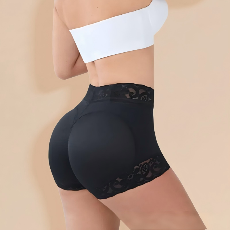 Women's Plus Size Tummy Control Butt Lifter Shapewear Shorts Lace Trim Waist Trainer Body Shaper Panties Underwear Boyshorts