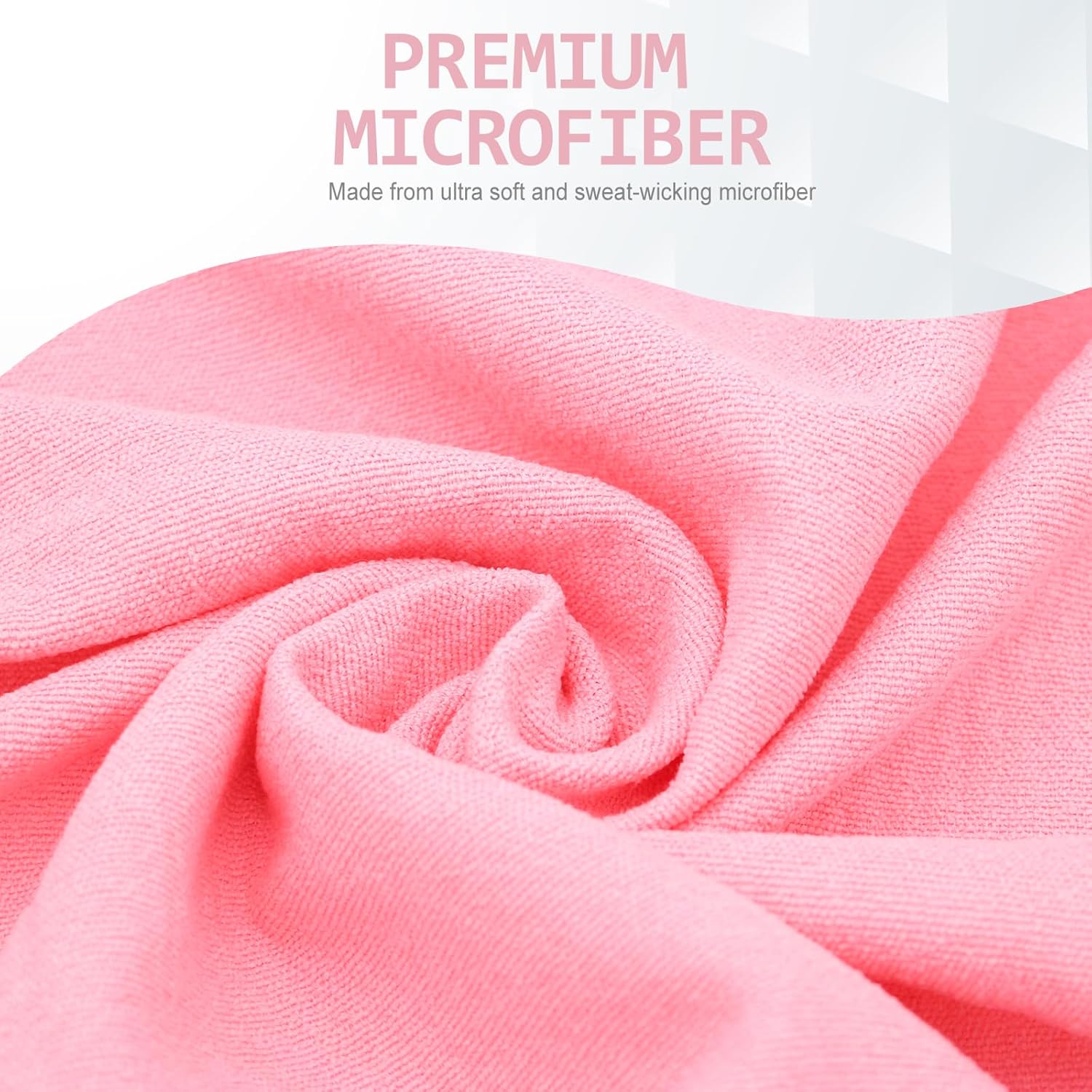 Microfiber Hot Yoga Towel With Non-Slip Grip Dots - Ultra Absorbent &amp; Quick Dry Yoga Mat Towel For Hot Yoga, Pilates, Gym Travel