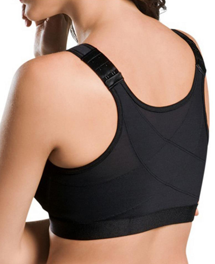 Women's Custom Logo Fitness Sports Bra OEM Customized Spandex Sexy Front Zipper Plus Size Fashionable Sports Bra's