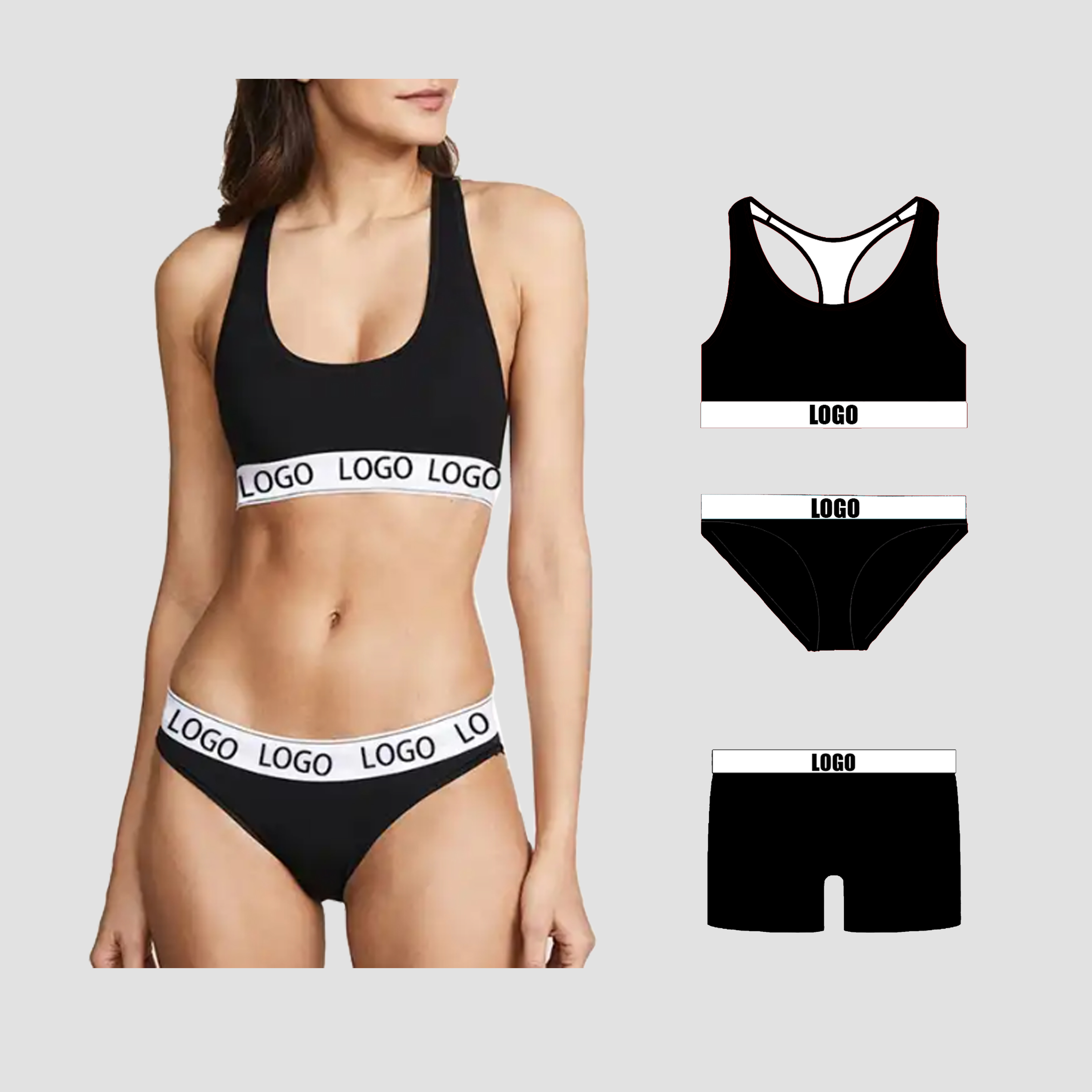 Customized Design Plus Size Sexy Teen Ladies Underwear High Quality Sports Bras Brief Sets Seamless Panty Underwear for Women
