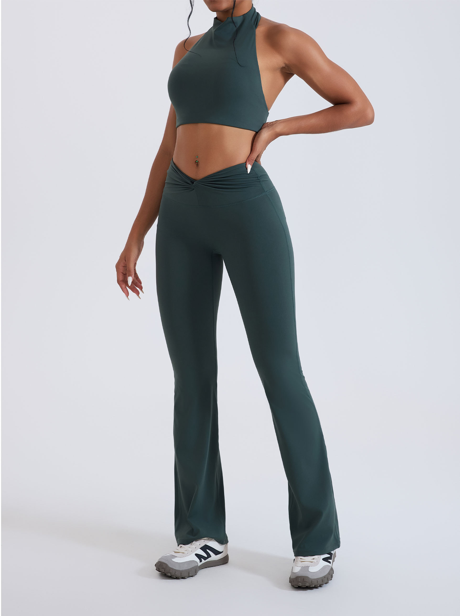 2026 New Workout Sets Flare Leggings Sports Vest 2 Pcs Yoga Wear High Waist Leggings for Women Gym Clothes