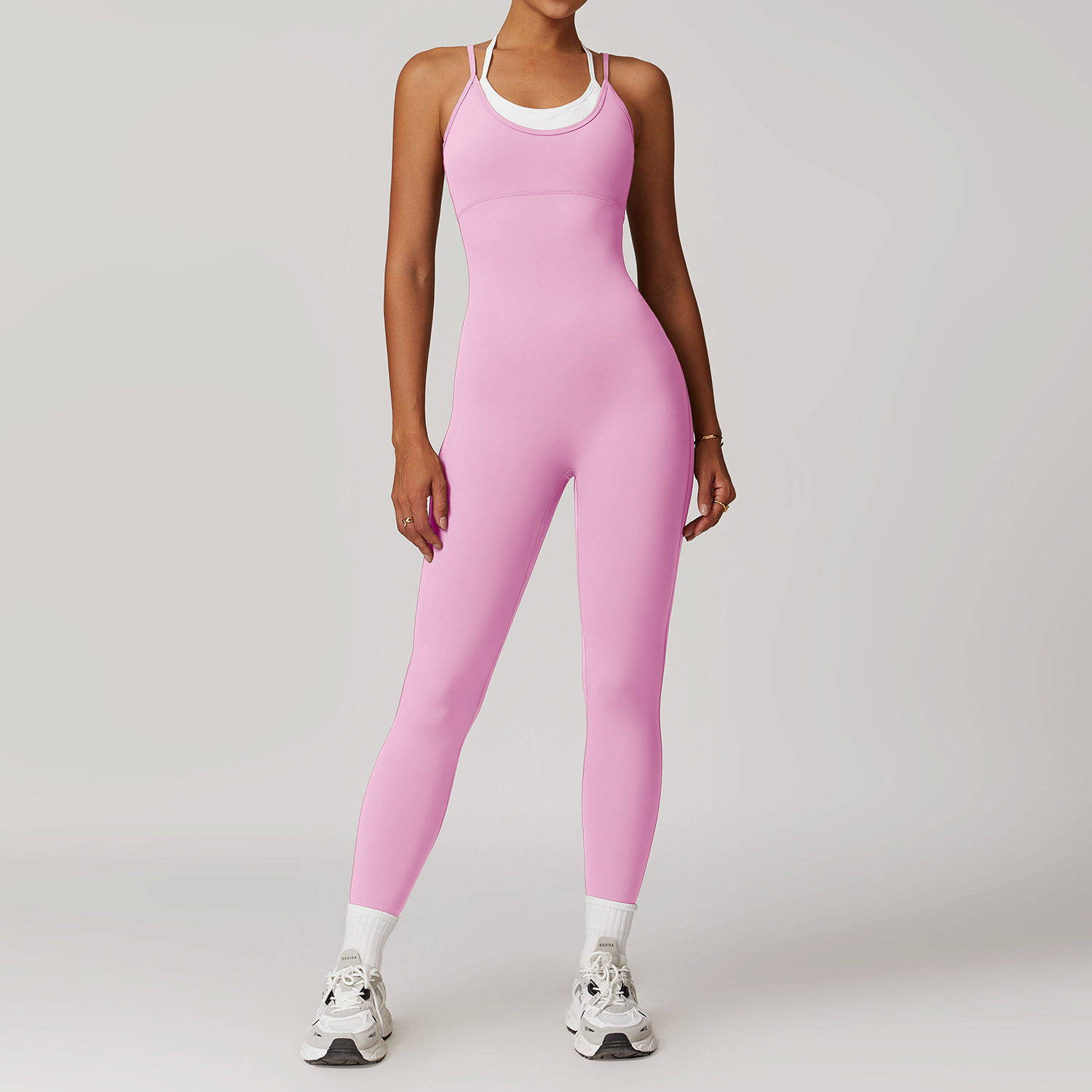 Women's One Piece Jumpsuit Patchwork Tummy Control Bodysuit with Sleeveless Yoga Design Breathable and Lightweight Rompers
