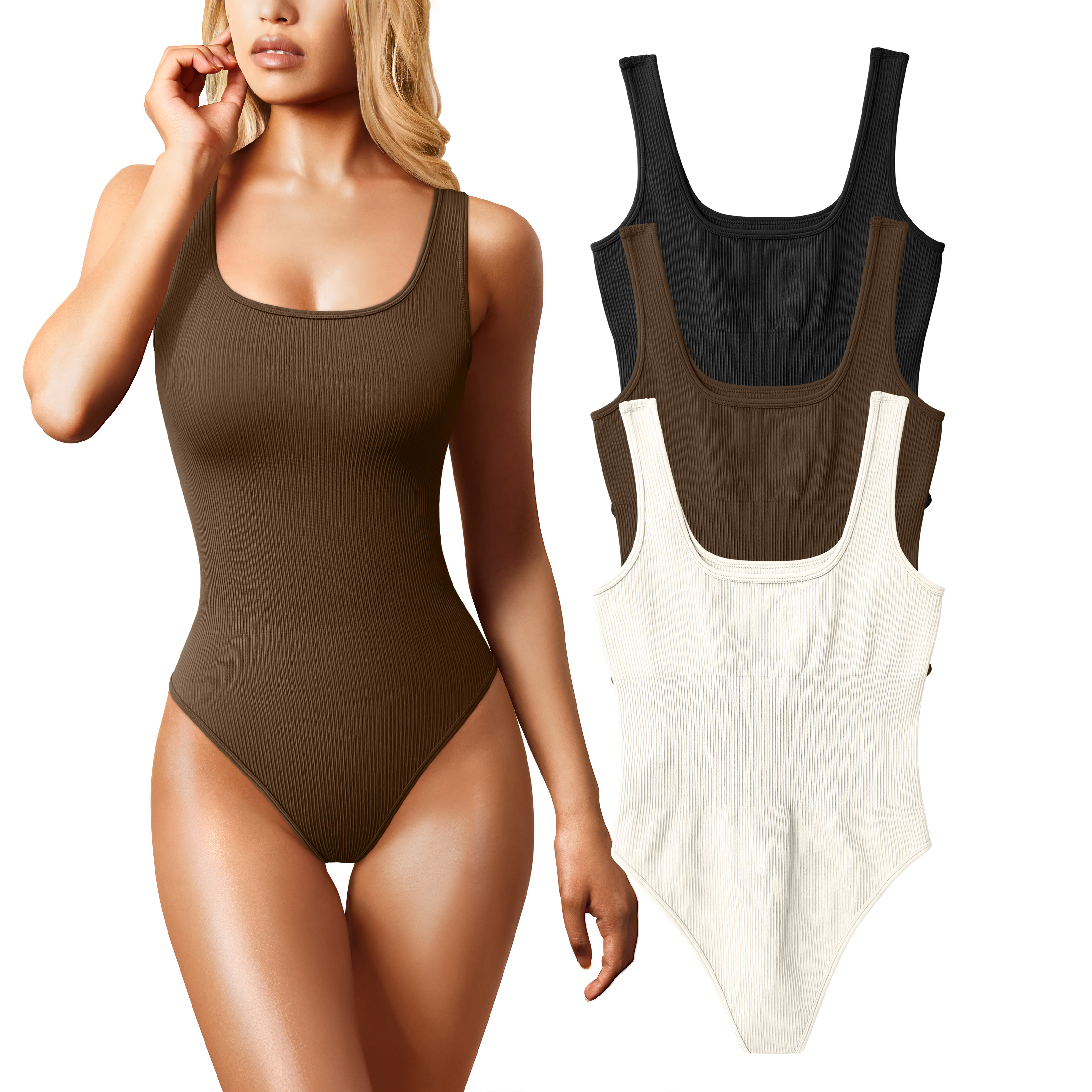 Factory Wholesale Spot Women's Yoga Rompers Ribbed One Piece Tummy Control Bodysuits