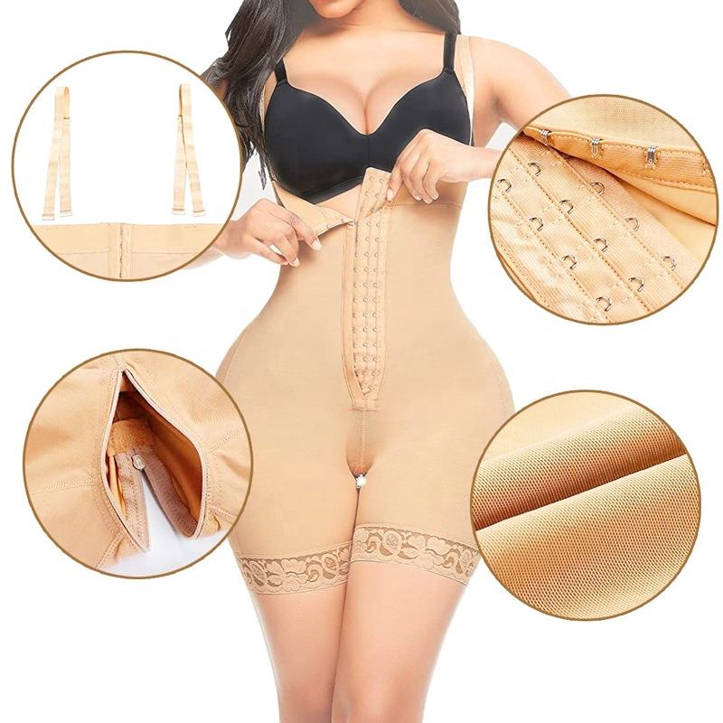 Women's Long-Breasted Elastic Mesh Lace Corset Girdles Breathable Tummy Control Butt Lift Bodysuit Shapewear Full Body Shaper