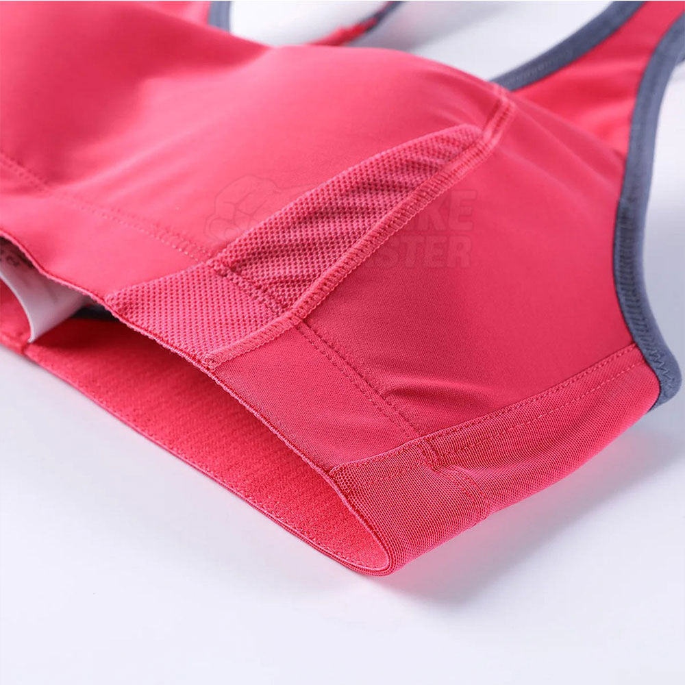 Women's Breathable Simple Front Logo High Support Adjustable Straps Removable Pads Spandex/Polyester Sports Bra for Gym Fitness