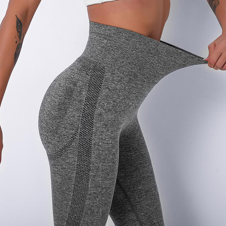 Wholesale Fashionable High Waist Breathable Seamless Fitness Gym Wear Solid Color Leggings Yoga Pants for Women