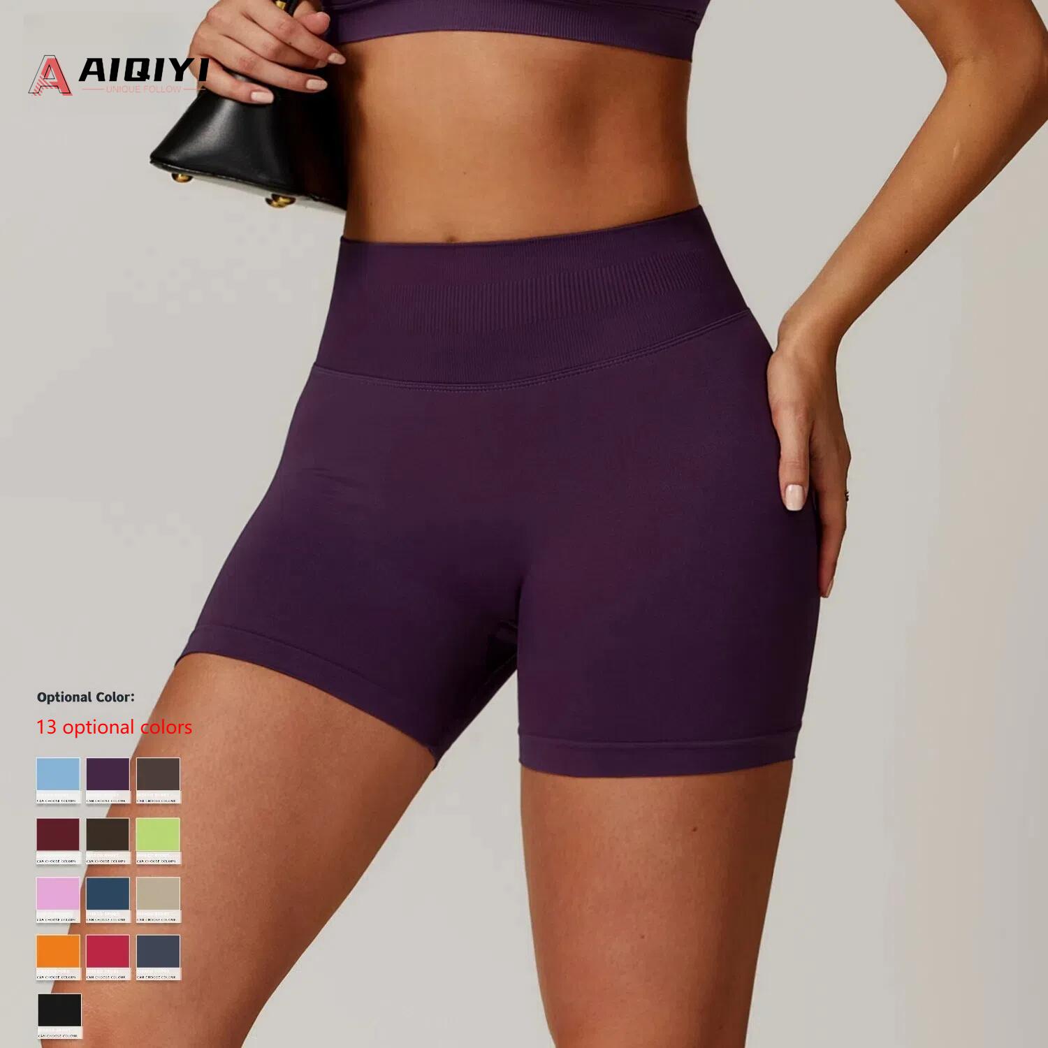7655 Lightweight Gym Shorts Custom Logo Compression Butt Lifter Workout Shorts Drawstring Solid Scrunch Butt Shorts