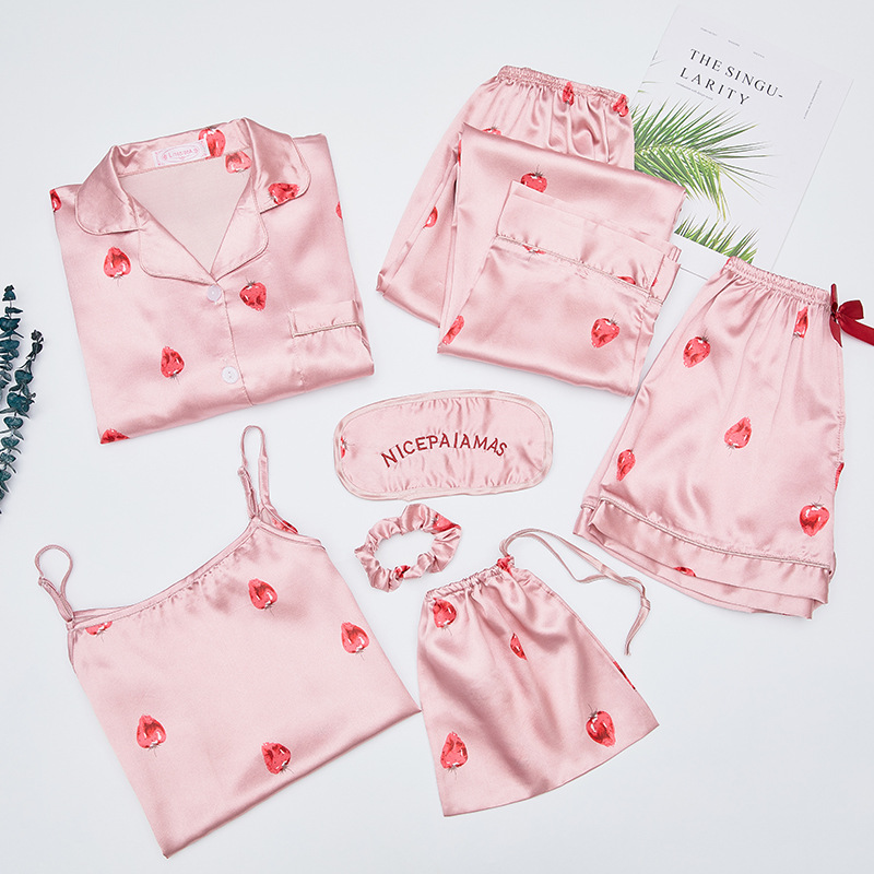Fruit Printed Satin Pajamas 6