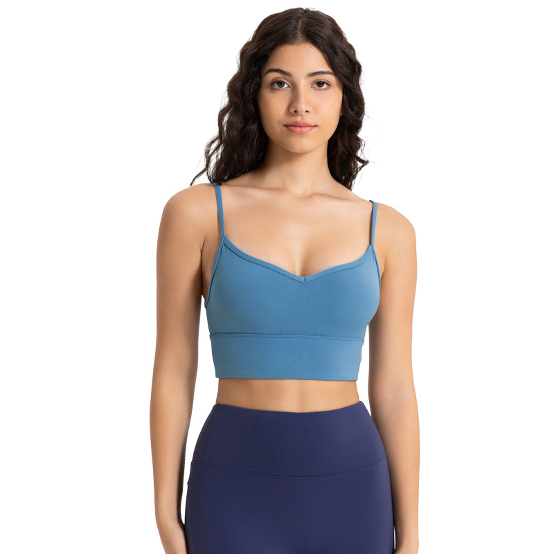 Sports Bra Comfortable Nude Feel Moisture Wicking Sexy Sling Beauty Back for Active Sports Yoga Wear Daw053
