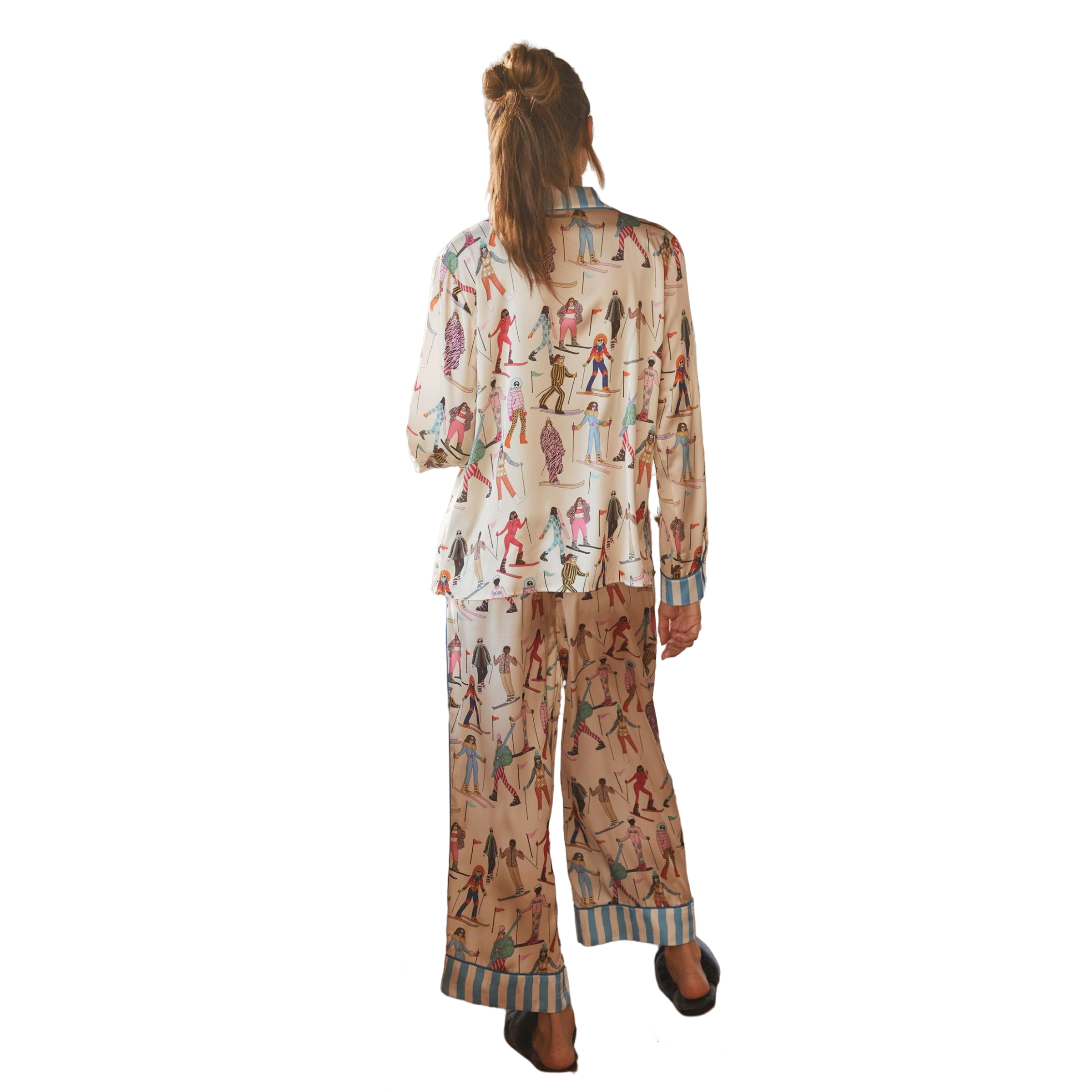 Luxury Sleepwear Custom Printed Lounge Clothing Designer Women Home Wear Pijama Cotton Pyjama Set Womens Pajamas