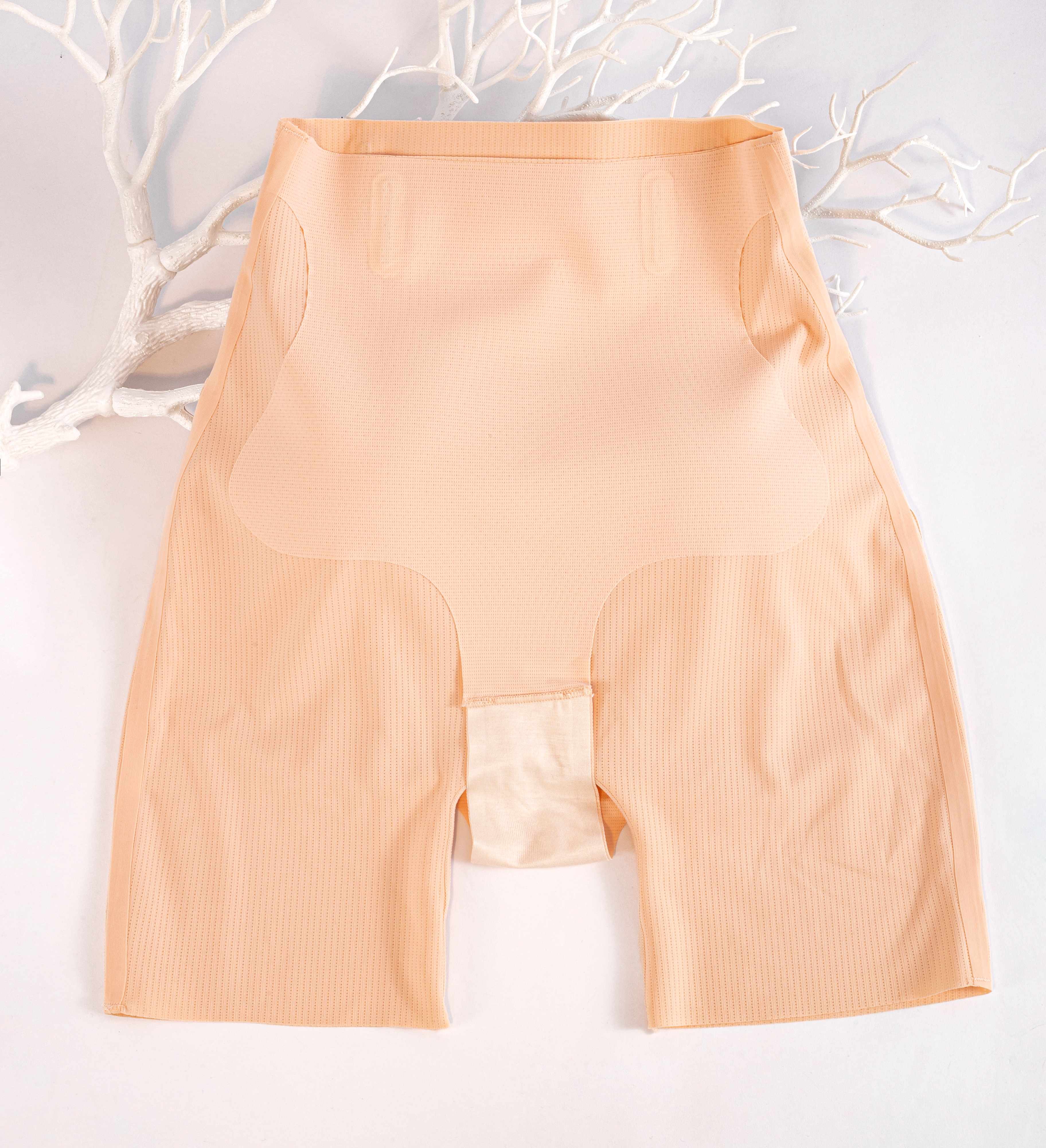 Women's Sexy Knitted Low-Rise Belly Body-Shaping Thongs Peach Hip Artifacts Nylon Solid Beauty Waist Thin Anti-Bacterial Panties