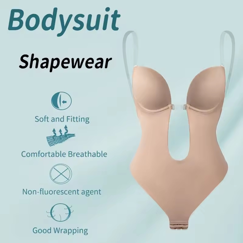 Women Full Body Shaper Bra Backless Bodysuit Thong Invisible Shapers Tummy Control Shapewear Girdles Sheath Slimming Underwear