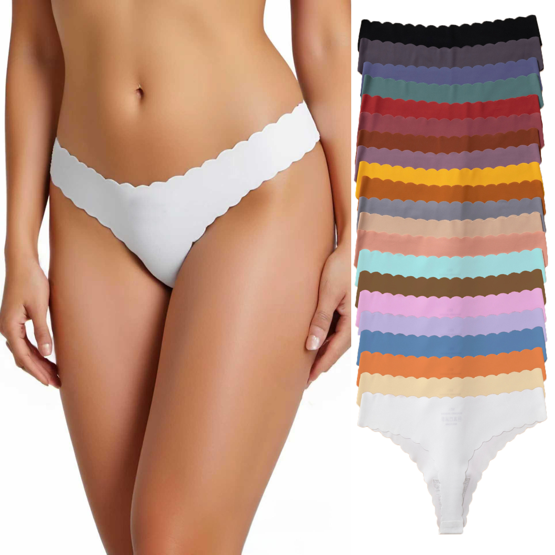 Hot Multicolor Low-rise Seamless Women's Thong Panties Ice Silk Cotton Crotch Sexy Europe America Plus Size Lady Triangle Pants
