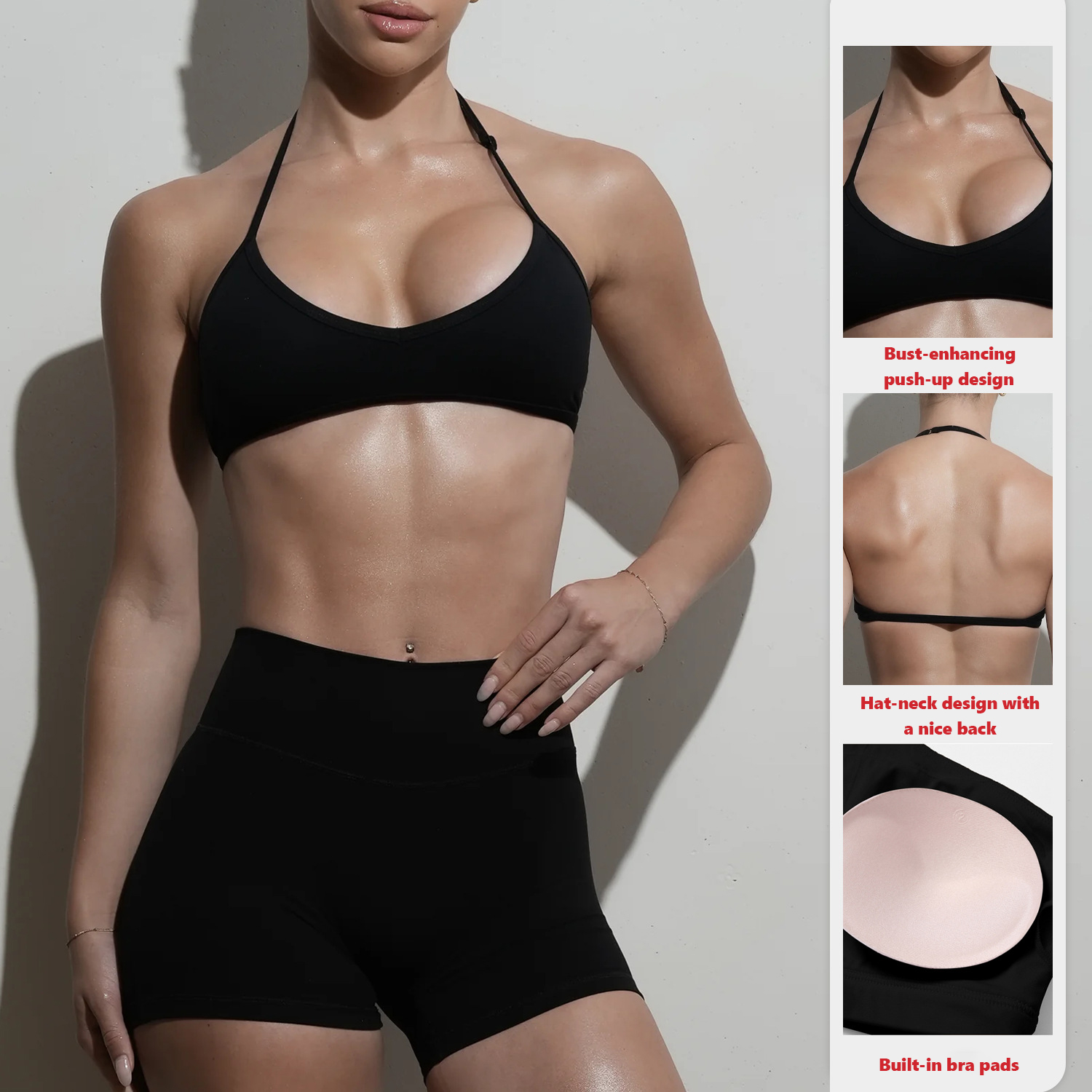 XW-YY244-1 New Style Halter Padded Sports Bra Women's High Quality Breathable Yoga Fitness Sportswear