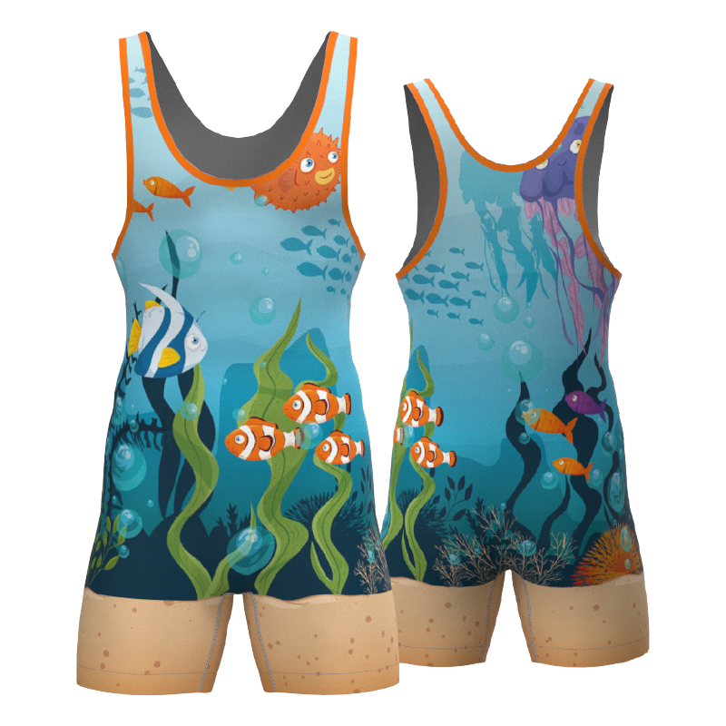 2025 New Design Custom Cartoon Wrestling Singlet Sets Men Women Adults Personalized Athletic Compression Stretch