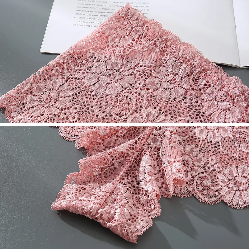 Women's Floral Lace Underwear Panties Plus Size S-4XL Hot Sexy High Rise Knitted Underpants Ladies Fashion Intimates