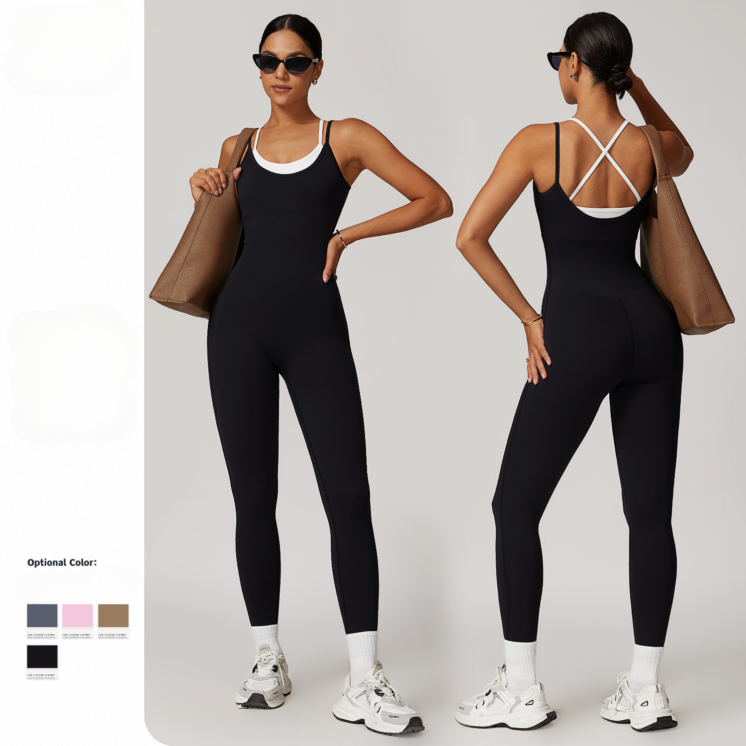 Women's One Piece Jumpsuit Patchwork Tummy Control Bodysuit with Sleeveless Yoga Design Breathable and Lightweight Rompers