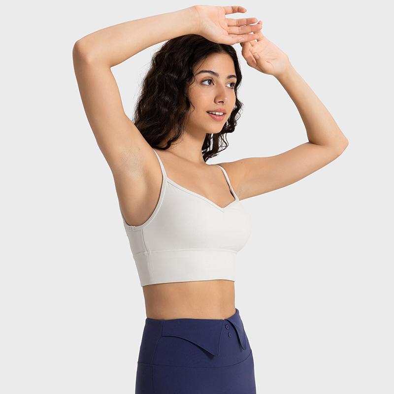 Sports Bra Comfortable Nude Feel Moisture Wicking Sexy Sling Beauty Back for Active Sports Yoga Wear Daw053