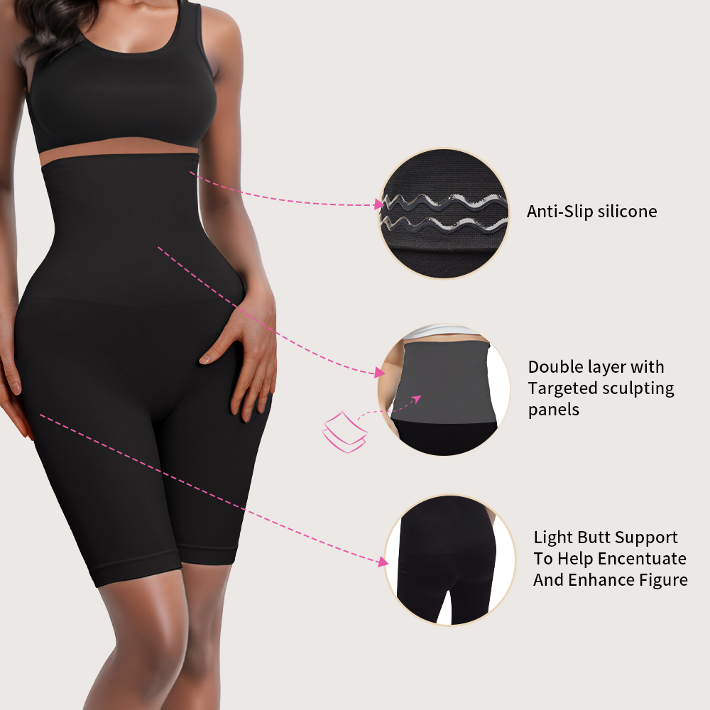S-SHAPER High Waist Compression Women's Seamless Butt Lifter Shorts Tummy Control 3D Hip Enhancer Briefs Underwear for Ladies