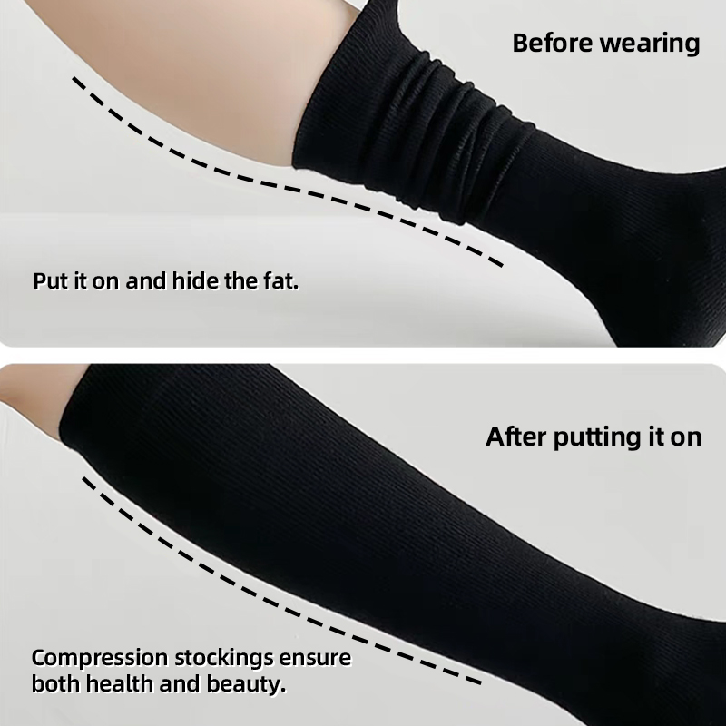 Custom Designed Knee-High Colorful Nylon Flight Compression Socks 15-20 MmHg Nurse Compression Socks Knitted for Youth Women
