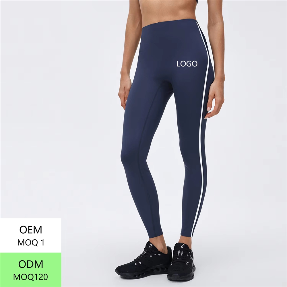 Wholesale Color Blocking Active Bottoms No Front Seam Tight Fit Sports Pants High Waist Gym Yoga Leggings for Women Quality