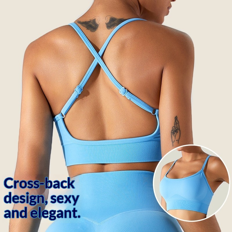 Women's Adult Shockproof Push-Up Sports Bra Crisscross Straps High Support Spandex/Nylon Quick-Dry Yoga Fitness Running Wear