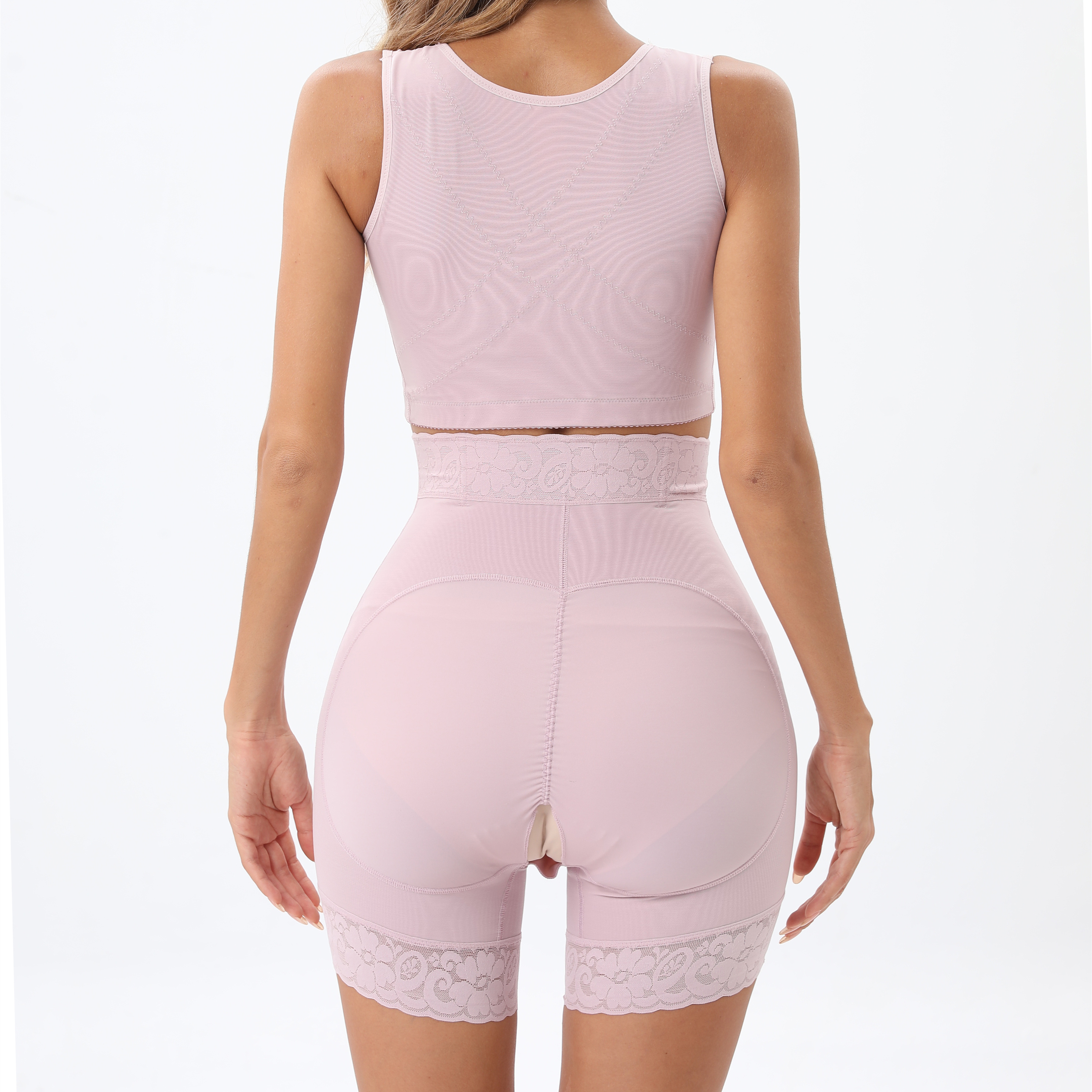 Women's Breathable Butt Lifter Shapewear Lace Boy Shorts with Sponge Padding Body Shaper Hip Enhancer Control Panties